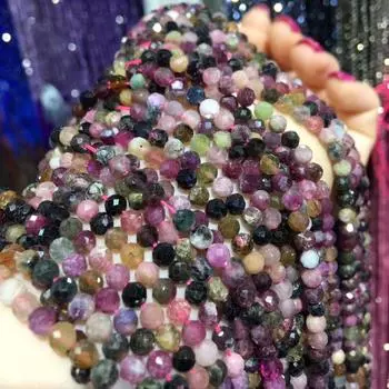 Маленькие бусины из натурального камня, турмалин, солнечный камень, гранат, амазонит, 3, 4, 5 мм, раздельные свободные бусины для изготовления ювелирных изделий, браслет «сделай сам» 2mm