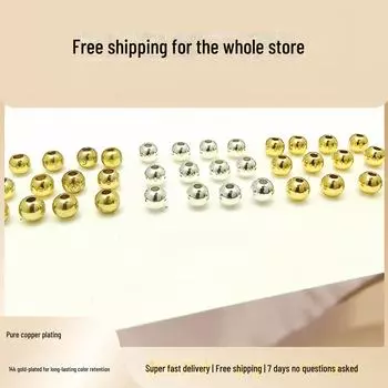 Маленькие бусины с покрытием из 14-каратного золота, сохраняющие цвет: Полированные разделительные бусины для самодельных украшений ручной работы 2mm hole 0.8mm серебряный