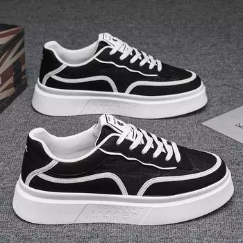 Маленькие черные туфли, модные универсальные туфли на плоской подошве, легкие туфли для скейтбординга в стиле Харадзюку, модная мужская обувь 39 белый