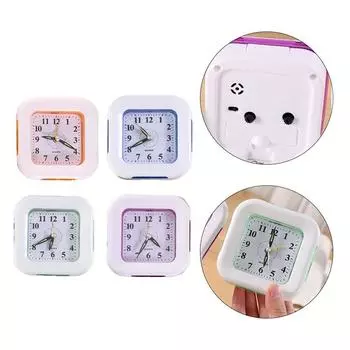 Маленькие детские часы, простой пластиковый маленький будильник, настольные часы оранжевый