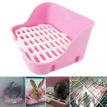 Маленькие домашние животные, хомяк, кролик, туалет, горшок, тренажер, фиксируемая клетка, лоток, ящик для мусора розовый