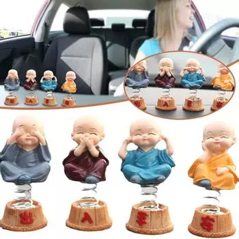 Маленькие фигурки монахов, кавайные мини-статуэтки Будды, религиозные миниатюры из смолы для стола, украшения для бонсай, детские подарки, автомобильные аксессуары