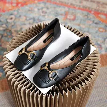 Маленькие французские кожаные туфли, женские весенние новые туфли, маленькие кожаные туфли без шнуровки на плоской подошве, туфли для мам, туфли из мягкой кожи, женские 34