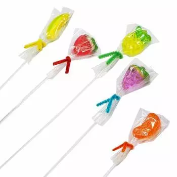 Маленькие фруктовые конфеты с (конфетная палочка) (50 штук)
