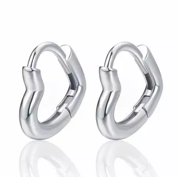 Маленькие и милые женские серьги из настоящего золота с медным покрытием в форме сердца с простой застежкой-пряжкой