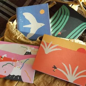 Маленькие канцелярские товары Мини-блокнот Sojak 6, 4 типа. Выберите 1 — популярная фраза в Корее. rainbow volcano