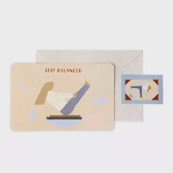 Маленькие канцелярские товары Sojak5 Happy Hobby Regular Card (йога), популярная фраза в Корее yoga