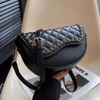 Маленькие кожаные сумки-седла для женщин, наплечные сумки с цепочкой, сумки через плечо, женские винтажные сумки подмышками, летние