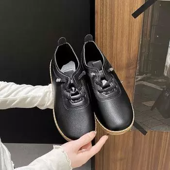 Маленькие кожаные туфли-балетки из искусственной кожи, женские, новые, нескользящая мягкая подошва, удобные, из мягкой кожи, для мамы, для отдыха, для работы, одинарные туфли 35