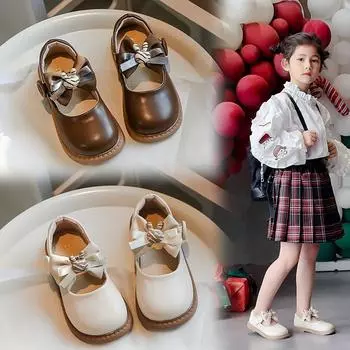 Маленькие кожаные туфли для девочек, модная модная обувь для девочек в британском стиле принцессы, универсальная