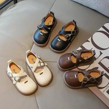 Маленькие кожаные туфли для девочек, новые детские туфли принцессы в моде для маленьких девочек, мягкие одинарные туфли на мягкой подошве, корейская версия, Classmate 22 коричневый