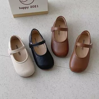 Маленькие кожаные туфли для девочек, туфли принцессы, весенне-осенние туфли для бабушки, туфли на мягкой подошве, женские туфли в стиле Treasure Bean 21 коричневый