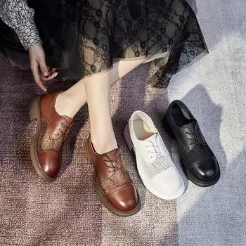 Маленькие кожаные туфли кожаные туфли повседневная обувь женская обувь 35 белый