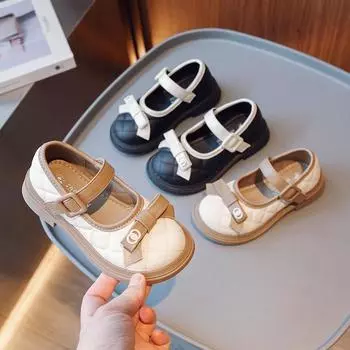 Маленькие кожаные туфли осенние рабочие туфли с мягкой подошвой одинарные туфли 26 чёрный