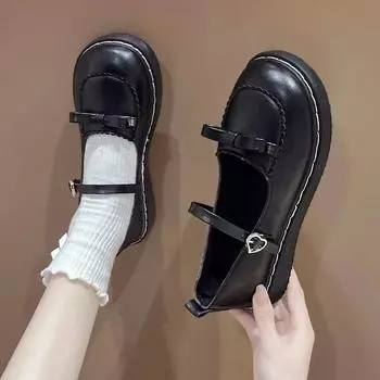 Маленькие кожаные туфли с милым бантом Мэри Джейн Женская версия Все Мягкие туфли Sister Lolita Jk Летний день Тонкие 35