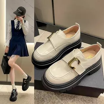 Маленькие кожаные туфли женские весенние студенческие ретро женские мокасины на шнуровке на плоской подошве одинарные туфли модные женские летние дышащие туфли 35