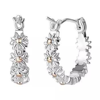 Маленькие креативные женские серьги с изображением ромашки, милые серьги с цветком ромашки One Size серебряный