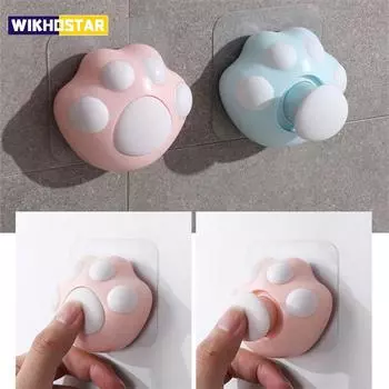 Маленькие крючки для ключей с милыми кошачьими когтями, креативные детские милые крючки для пальто, клейкие крючки для полотенец для душа, настенные крючки для украшения белый