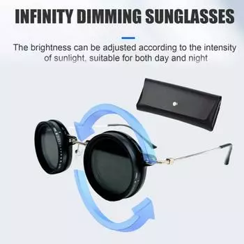 Маленькие круглые поляризованные солнцезащитные очки для мужчин и женщин, 1-9 передач, регулируемые солнцезащитные очки с линзами из нейтрального фильтра для пляжа, тенистой рыбалки, вождения