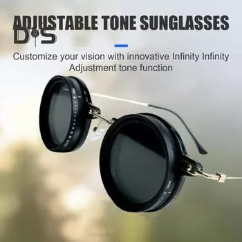 Маленькие круглые поляризованные солнцезащитные очки для мужчин и женщин, 1-9 передач, регулируемые солнцезащитные очки с линзами из нейтрального фильтра для пляжа, тенистой рыбалки, вождения C