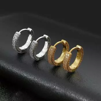 Маленькие круглые серьги-кольца для мужчин и женщин с блестящим цирконием, простые стильные повседневные носимые серьги Huggies, модные серьги в стиле панк 01