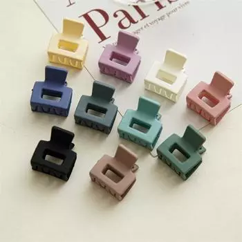 Маленькие квадратные когти для волос, матовая заколка для волос, простые заколки с геометрической формой, зажим для хвоста, аксессуары для волос в виде крабов для женщин белый