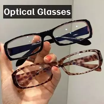 Маленькие квадратные женские простые очки, модные, анти-синий свет, защита глаз, оптические очки, готовые очки леопардовый