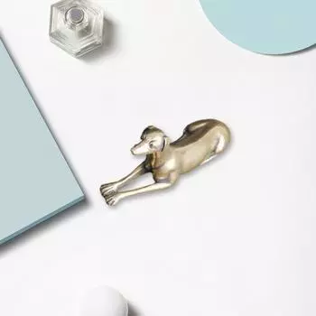 Маленькие латунные статуи, винтажное процветание, реалистичная собака, знак зодиака, чай, домашнее животное, пресс-папье, гончая, украшение для рабочего стола