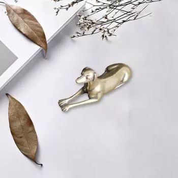 Маленькие латунные статуи, винтажное процветание, реалистичная собака, знак зодиака, чай, домашнее животное, пресс-папье, гончая, украшение для рабочего стола античный бронзовый