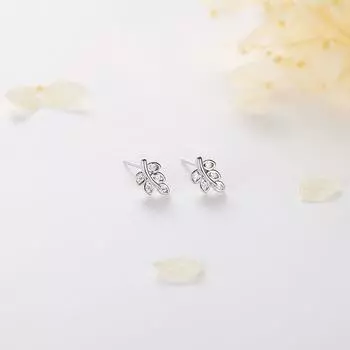 Маленькие мини-серьги с бриллиантами, серьги с инкрустацией листьями и серьги простого дизайна