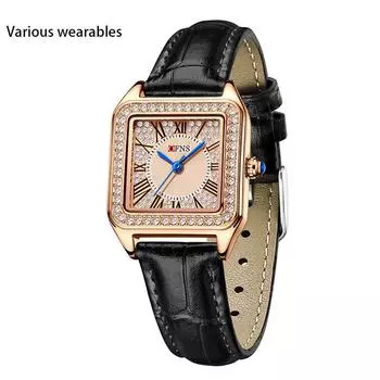 Маленькие модные квадратные римские весы бриллиантовые водонепроницаемые кварцевые часы для женщин