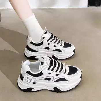 Маленькие мужские кожаные туфли для папы, женские весенние повседневные легкие туфли на толстой подошве, новые универсальные женские туфли-бублики 35