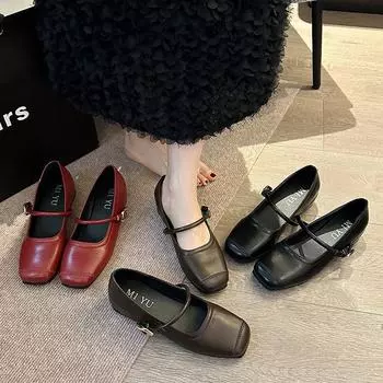 Маленькие мужские туфли с внутренним увеличением высоты 5 см, женские кожаные туфли 2025 года, новые весенне-летние туфли Doudou из искусственной кожи в стиле ретро, туфли Мэри Джейн 35 бордовый