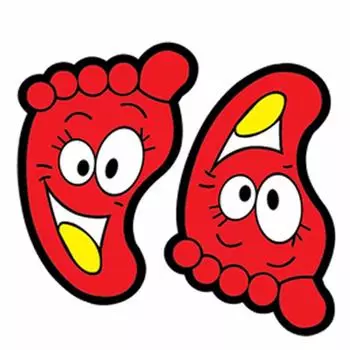 Маленькие ножки на наклейку, детская комната, ванная, водонепроницаемая, с улыбающимся лицом, детские следы, напольная наклейка Small красный