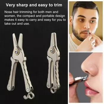 Маленькие ножницы из титанового сплава для мужчин и женщин, мини-триммер для волос в носу, портативный, для путешествий на открытом воздухе, металлические инструменты для стрижки бороды и бровей, брелок-подвеска