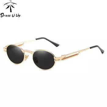 Маленькие овальные солнцезащитные очки для мужчин и женщин, стильная оправа, дизайн в стиле ретро, солнцезащитные очки в стиле панк, хипстерский оттенок