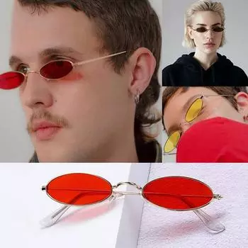 Маленькие овальные солнцезащитные очки, летние оттенки, сплав, маленькая оправа, солнцезащитные очки для классических металлических оправ, мужские и женские очки