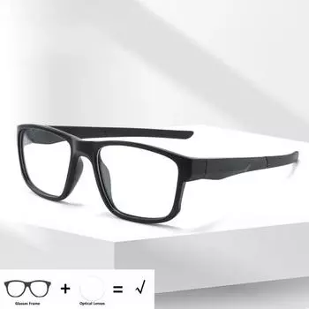 Маленькие прямоугольные оптические очки по рецепту для спорта, велоспорта, близорукости, фотохромные очки TR90 для мужчин и женщин 8078 Single Version&1.56&None