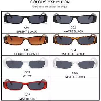 Маленькие прямоугольные солнцезащитные очки для женщин и мужчин в узкой оправе в стиле ретро, леопардовые винтажные квадратные солнцезащитные очки, женские очки в стиле панк «кошачий глаз»