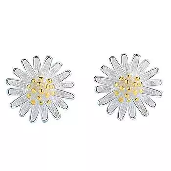Маленькие ромашки для женщин, простые серьги в виде подсолнуха в японском и корейском стиле