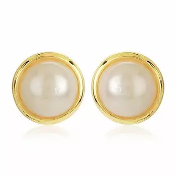 Маленькие серьги-гвоздики Estele с позолоченным круглым жемчугом для девочек и женщин
