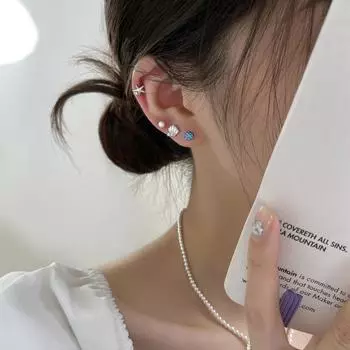 Маленькие серьги-гвоздики из стерлингового серебра 925 пробы, летний стиль, пляжная ракушка, асимметричный дизайн, нишевые женские серьги высокого класса 925 silver