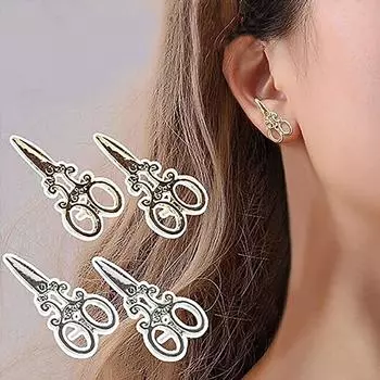 Маленькие серьги-гвоздики-ножницы для женщин, милые серьги, подарки для хороших друзей, серьги для женщин One Size серебряный