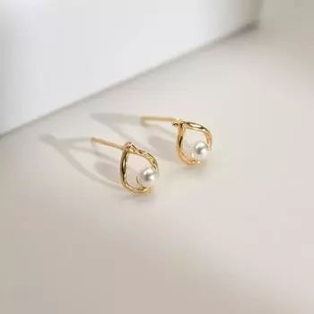 Маленькие серьги-гвоздики с каплями воды и жемчугом, женские простые модные серьги «Холодный ветер», летние серьги «Темперамент»