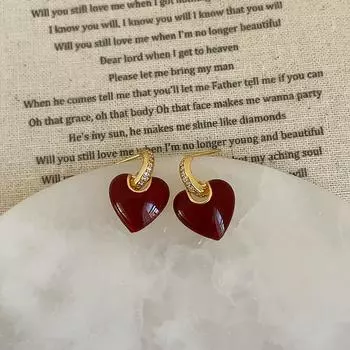 Маленькие серьги-гвоздики с красным цирконием Анкара, капающим маслом, любовь, уникальная женская индивидуальность, изысканная мода, универсальные серьги