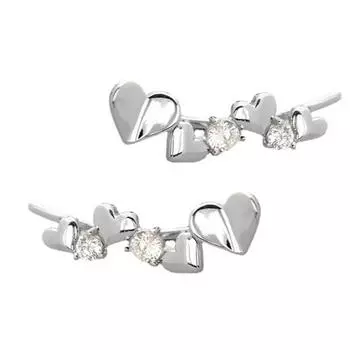 Маленькие серьги-гвоздики в виде сердечек с бриллиантами, преувеличенные, романтичные, французские, милые серьги-клипсы, персонализированные клипсы для ушей, серьги-гвоздики в виде сердечек с бриллиантами Copper