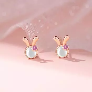 Маленькие серьги-гвоздики в виде кролика, женская мода, легкие, роскошные, нишевые серьги с изображением кролика зодиака, аксессуары