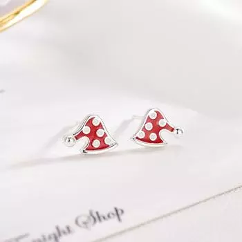 Маленькие серьги-гвоздики в виде рождественской шляпы, женские простые серьги-гвоздики с круглыми бусинами в стиле ниши, серьги-гвоздики в стиле темперамент
