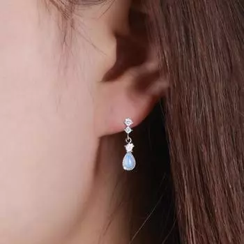 Маленькие серьги-капли для женщин, модные серебряные серьги белого цвета с кубическим цирконием, висячие серьги, ювелирные изделия для свадебной вечеринки, подарки серебряный