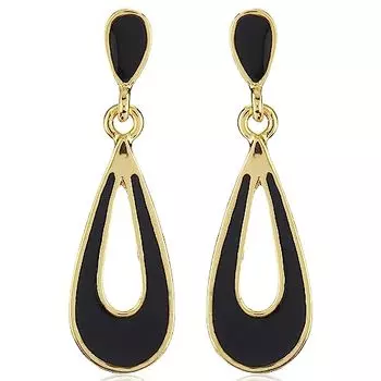 Маленькие серьги-капли Estele из латуни, металла, черной эмали с золотым покрытием для девочек и женщин